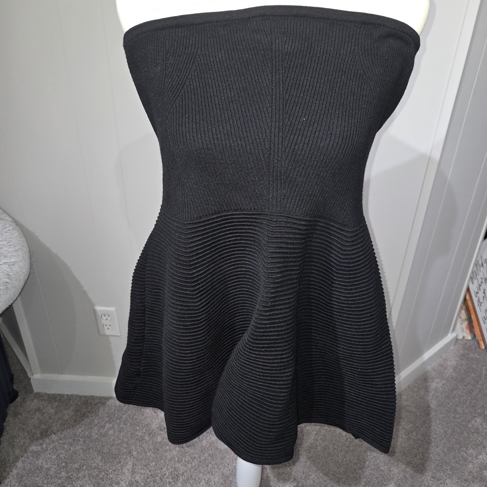 Maeve Black Strapless Peplum Tube Top